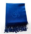 Royal blue pashmina shawl - AUM embroidered