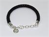 Braided leather bracelet with AUM charm