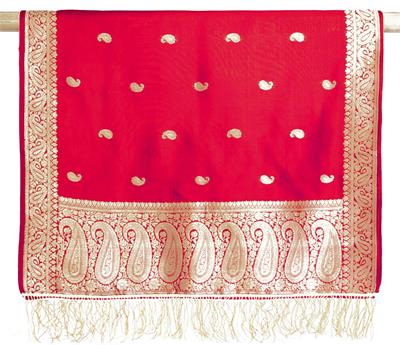 Silk Puja Cloth with Border 22"x72"
