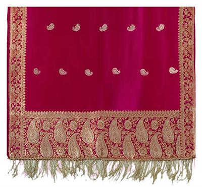 Silk Puja Cloth with Border 22"x72"