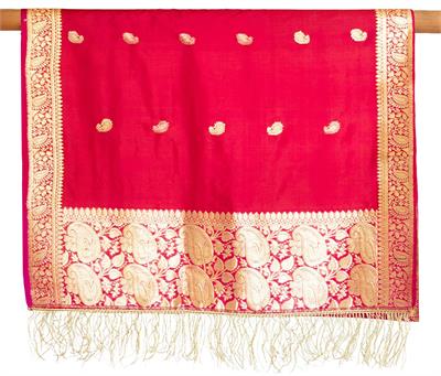 Silk Puja Cloth with Border 22"x72"